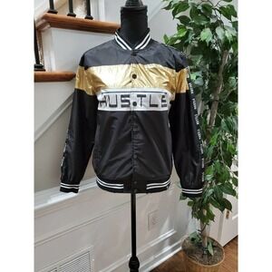 Encrypted Men's Black 100% Polyester Button Long Sleeve Casual jacket